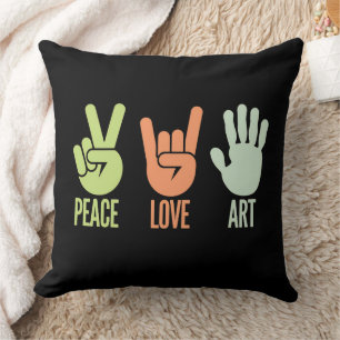Peace Love Art – Creative Expression Cushion