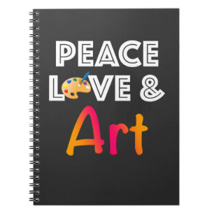 Peace Love & Art Design with Painter's Palette Notebook