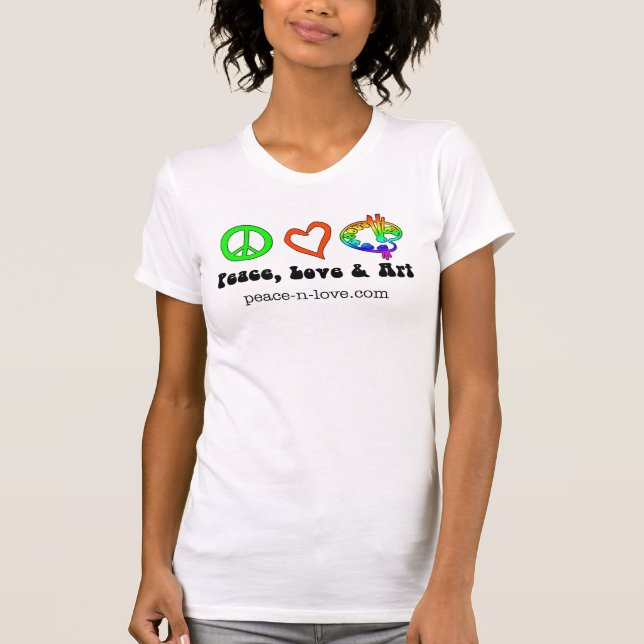 Peace, Love & Art Signs T-shirt (Front)