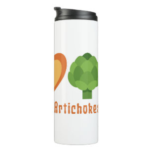 Peace Love Artichokes Vegan Veggie Hippie Foodie Thermal Tumbler