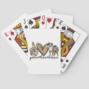 Peace, Love, Aussie, Australian Shepherd Dog, Pets Playing Cards