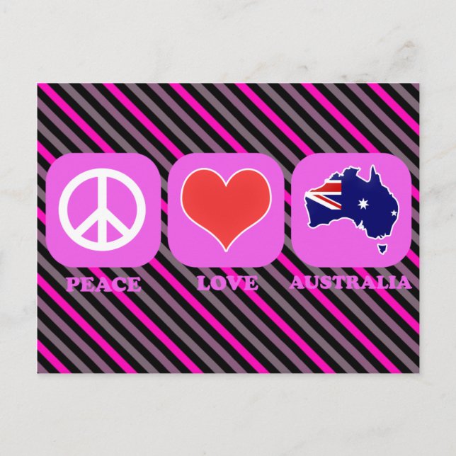 Peace Love Australia Postcard (Front)