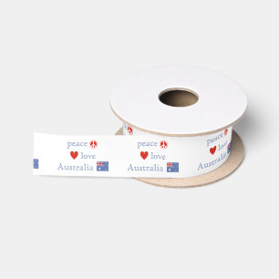 Peace Love Australia Satin Ribbon
