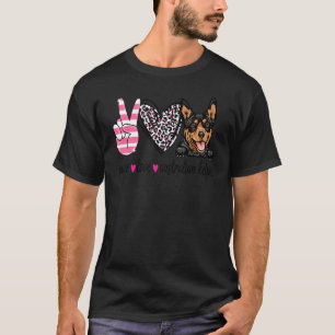 Peace Love Australian Kelpie Dog T-Shirt