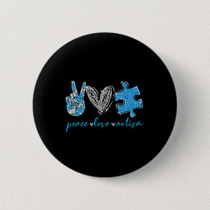 Peace Love Autism 6 Cm Round Badge