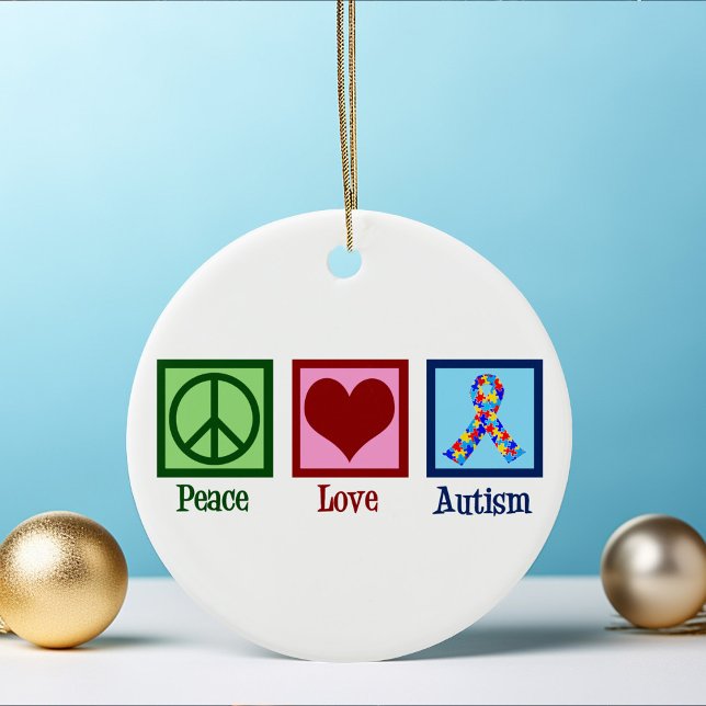 Peace Love Autism Ceramic Tree Decoration (Creator Uploaded)
