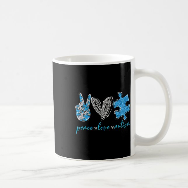 Peace Love Autism  Coffee Mug (Right)