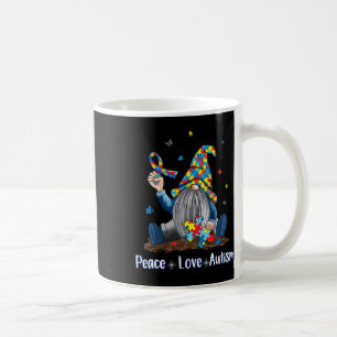 Peace Love Autism Gnome Autism Tie Dye Autism Awar Coffee Mug