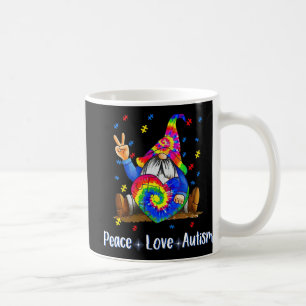 Peace Love Autism Gnome Autism Tie Dye Autism Awar Coffee Mug