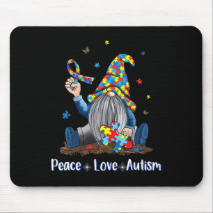 Peace Love Autism Gnome Autism Tie Dye Autism Awar Mouse Pad