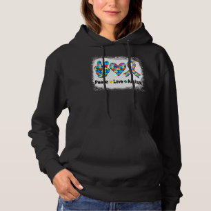 Peace Love Autism In April For Autism Awareness Hoodie