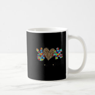 Peace Love Autism In April We Wear Blue For Autism Coffee Mug