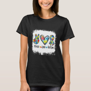 Peace Love Autism In April We Wear Blue For Autism T-Shirt