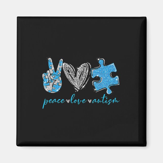 Peace Love Autism  Magnet (Front)