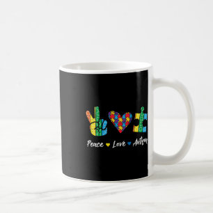 Peace Love Autism Puzzle Awareness Autistic Men Wo Coffee Mug