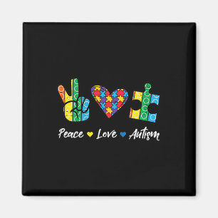 Peace Love Autism Puzzle Awareness Autistic Men Wo Magnet