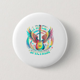 Peace Love Autism World Tour Rock The Spectrum Adv 6 Cm Round Badge