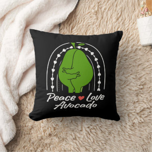 Peace Love Avocado Funny Retro Avocado Fruit Lover Cushion