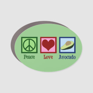 Peace Love Avocado Green Car Magnet