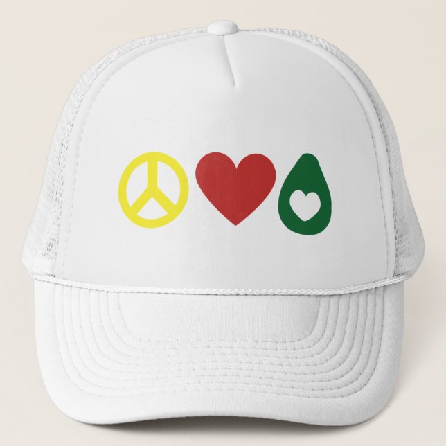 Peace, Love Avocado Hat (Front)