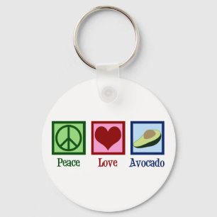 Peace Love Avocado Key Ring