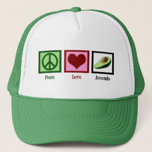 Peace Love Avocado Trucker Hat