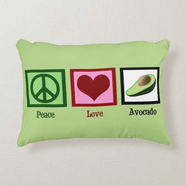 Peace Love Avocados Decorative Cushion (Front)