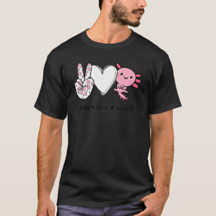 Peace Love Axolotl Peace Hand Sign Axolotl T-Shirt