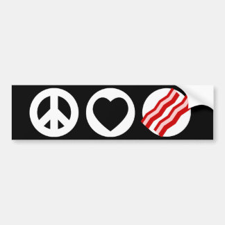 Peace Love Bacon Bumper Sticker