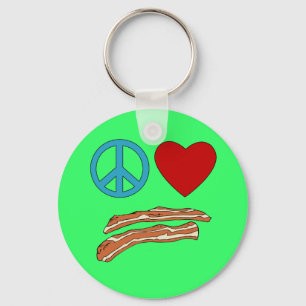 Peace Love Bacon Symbology Tshirt, Mug Key Ring