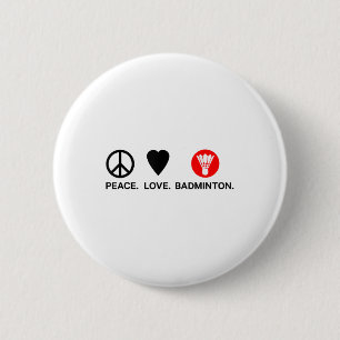 Peace Love Badminton Badminton Player Shuttle Spor 6 Cm Round Badge