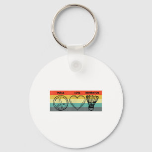 Peace Love Badminton Badminton Player Shuttle Spor Key Ring