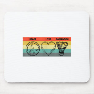 Peace Love Badminton Badminton Player Shuttle Spor Mouse Pad