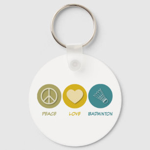 Peace Love Badminton Key Ring
