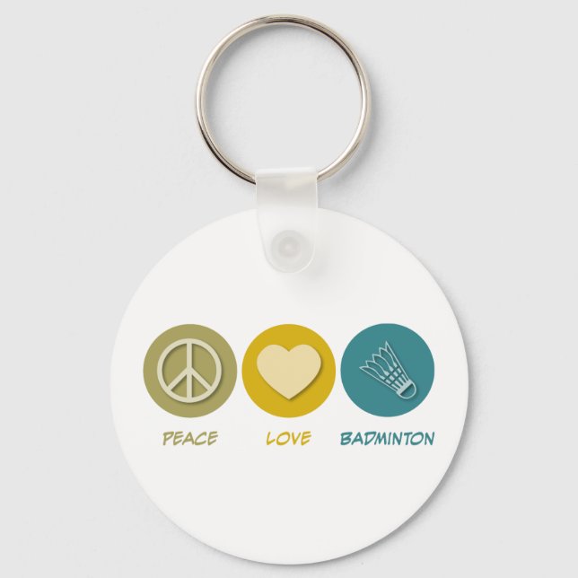 Peace Love Badminton Key Ring (Front)