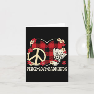 Peace Love Badminton Lover Outfit Women Girls Kids Card