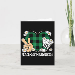 Peace Love Badminton Lover Outfit Women Girls Kids Card