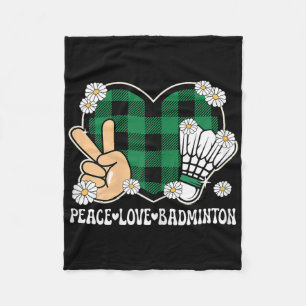 Peace Love Badminton Lover Outfit Women Girls Kids Fleece Blanket