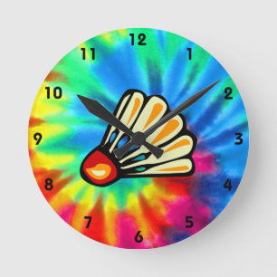 Peace, Love, Badminton Round Clock