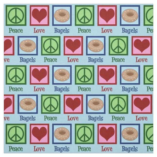 Peace Love Bagels Fabric (Swatch)