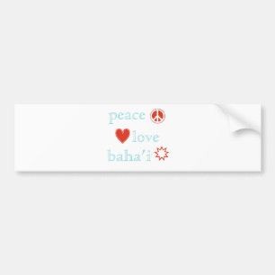 Peace Love Bahai Bumper Sticker