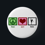 Peace Love Ballet 6 Cm Round Badge<br><div class="desc">This cute and elegant ballerina twirling en pointe in a tutu makes a great gift for the girl in your life who loves ballet.</div>