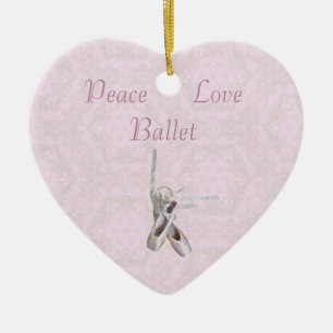 'Peace, Love & Ballet' Lace Heart Ornament