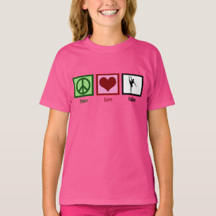 Peace Love Ballet Pink Girls T-Shirt