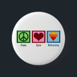 Peace Love Ballooning 6 Cm Round Badge<br><div class="desc">A peace sign,  heart,  and a cute hot air balloon.</div>