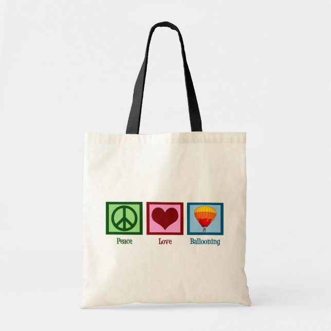 Peace Love Ballooning Tote Bag (Front)