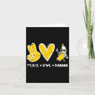 Peace Love Banana Funny Fruit Food Vegan Women Men Card