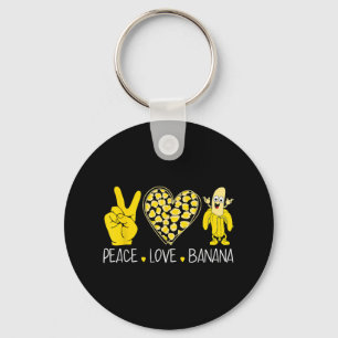 Peace Love Banana Humour Fruit Lover Funny Love Ba Key Ring