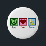 Peace Love Bananas 6 Cm Round Badge<br><div class="desc">I love eating fruit,  especially yummy yellow bananas.</div>