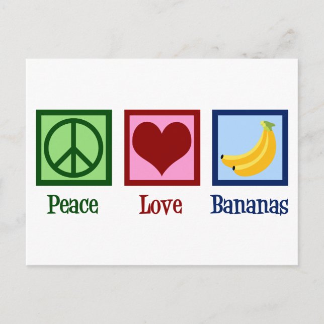 Peace Love Bananas Postcard (Front)